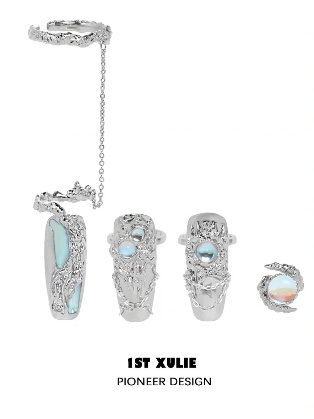 Exquisite Adjustable Nail Rings 4-Piece Set